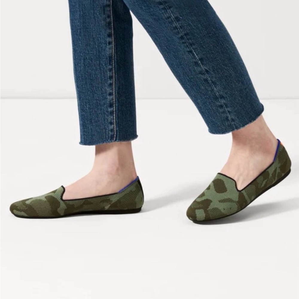 Rothys The Loafer Olive Camo Size 7.5